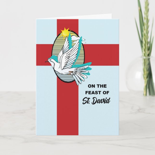 Carte Fête de la Saint-Davides avec la colombe sur la Cr (Devant)