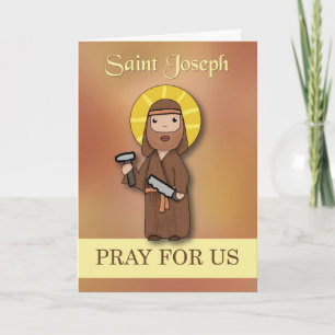 Carte Fête de la Saint-Joseph Priez pour Nous Simple Cat