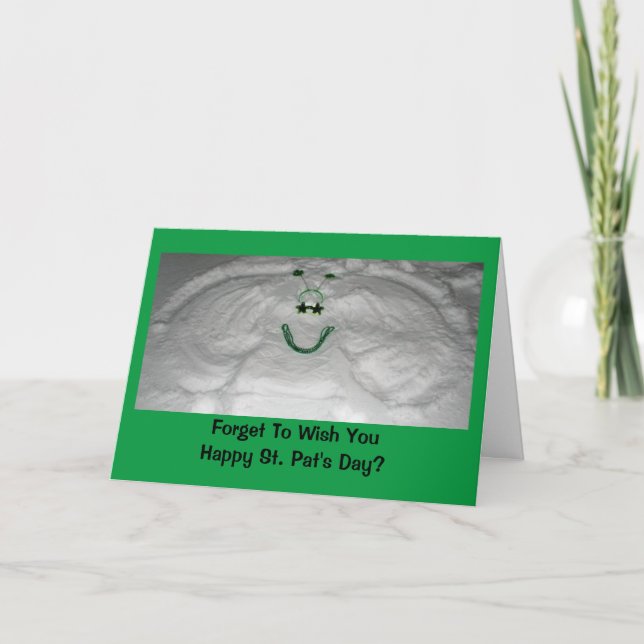 Carte Fête de la Saint-Patrick Ange de neige (Devant)
