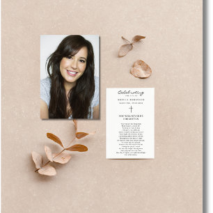 Carte Fête de la vie Photo Funeral Prayer Card