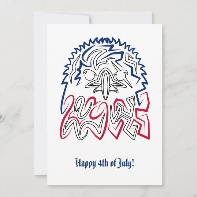 Carte Fête de l'Indépendance Aigle américain (Devant)