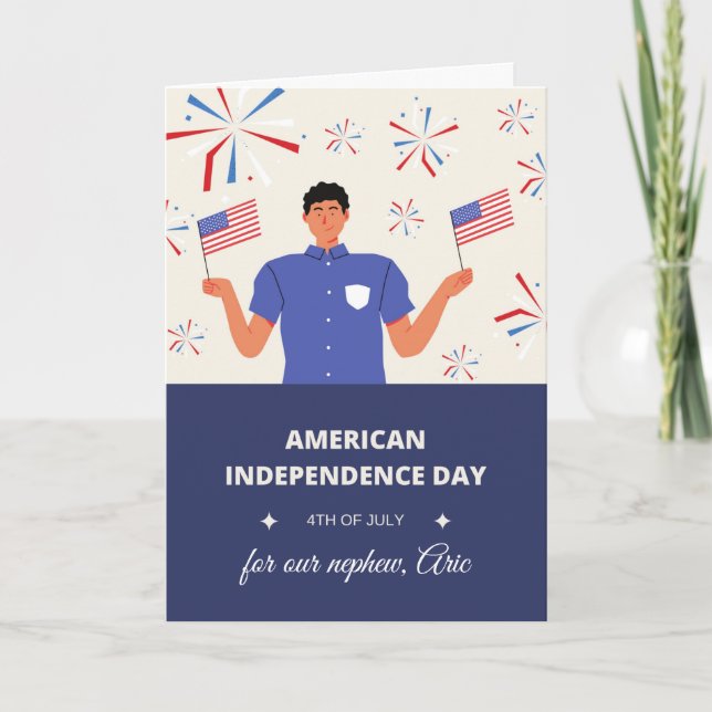 Carte Fête de l'Indépendance américaine pour les feux d' (Devant)