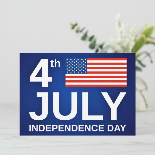 Carte Fête de l'Indépendance Juillet 4 USA Drapeau (Debout devant)