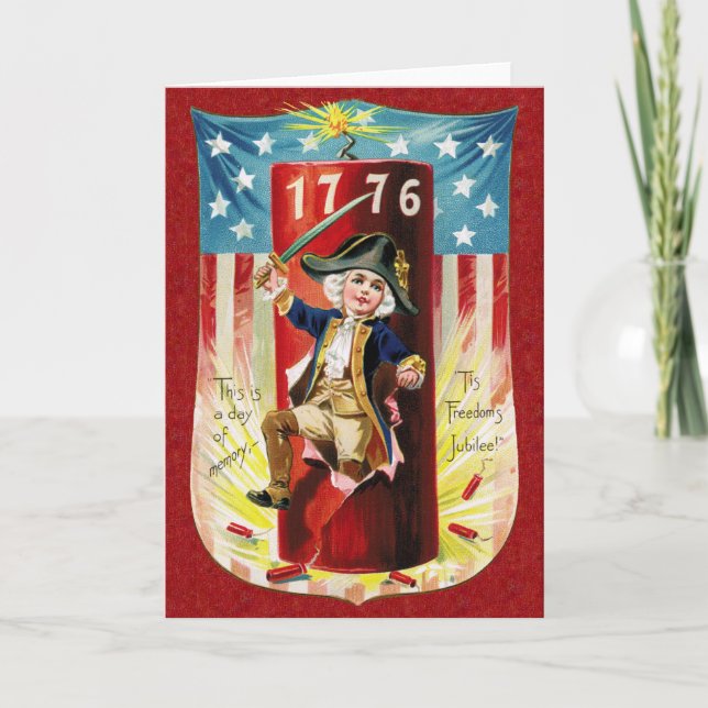 Carte Fête de l'Indépendance Vintage (Devant)