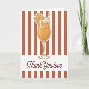 Carte Fête de Mariage Cadeau Merci Amour Cocktail Chic