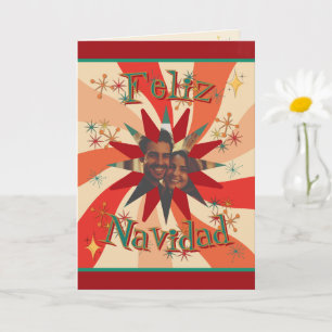 Carte Fête de milieu de siècle Joyeux Noël Photo et mess