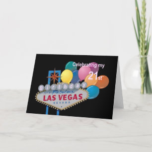 Carte Fête de mon 21 e anniversaire à Las Vegas Card PI