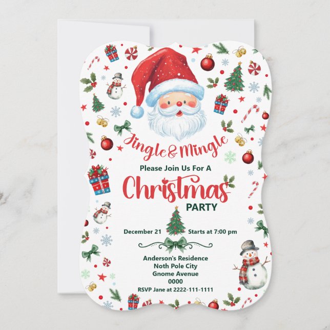 Carte Fête de Noël de Jingle et Mingle Santa Claus (Devant)