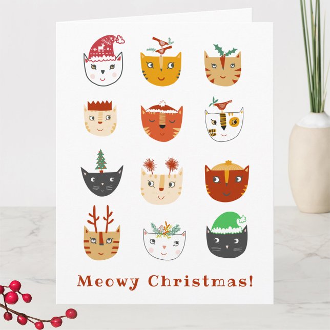 Carte Fête de Noël de la Meowy Chat Funny (Créateur téléchargé)