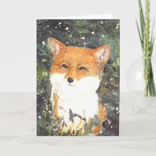 Carte Fête de Noël de la neige de Fox Maureen Girard