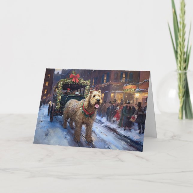Carte Fête de Noël de Wheaten Terrier (Devant)