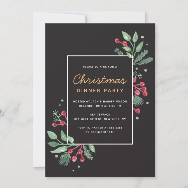 Carte Fête de Noël des Berries d'hiver (Devant)