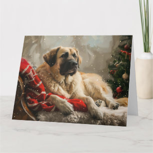 Carte Fête de Noël des Chiens de Berger Anatoliens