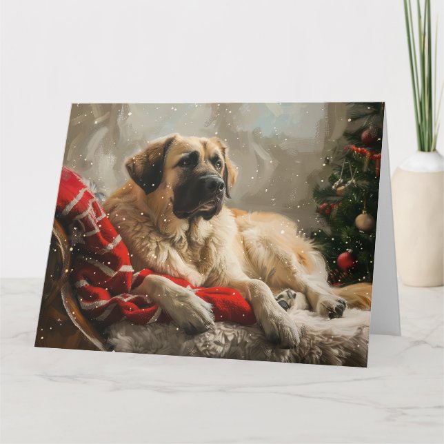 Carte Fête de Noël des Chiens de Berger Anatoliens (Devant)