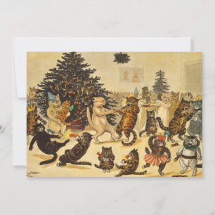 Carte Fête de Noël du chat - Louis Wain