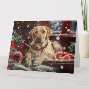 Carte Fête de Noël du chien du Labrador
