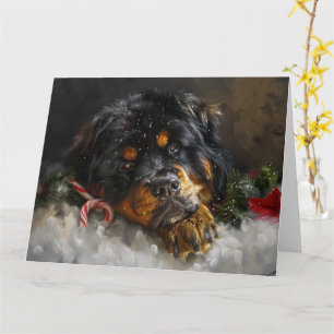 Carte Fête de Noël du chien Mastiff Tibétain