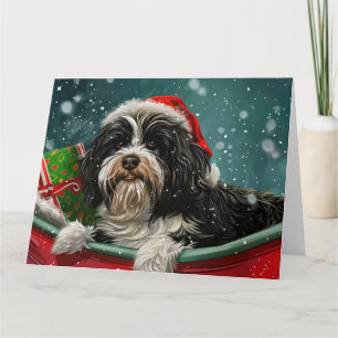 Carte Fête de Noël du chien tibétain Terrier