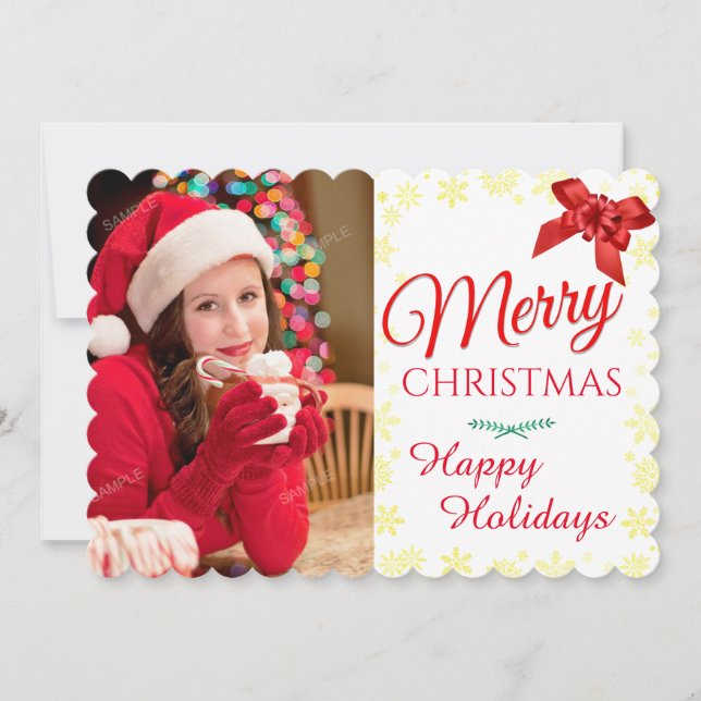 Carte Fête de Noël en photo moderne (Devant)