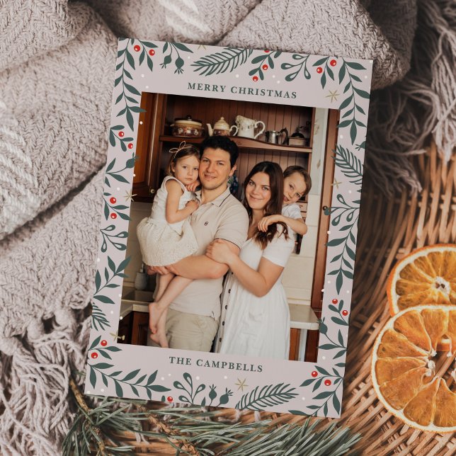 Carte Fête de Noël Folal Photo (Créateur téléchargé)