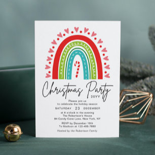 Carte Fête de Noël Rainbow Sucre de canne Coeur