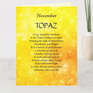 Carte Fête de novembre Topaz Salutation