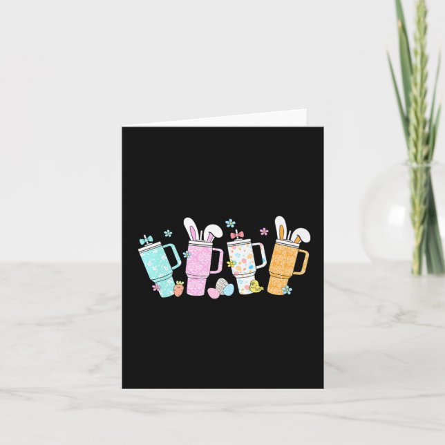 Carte Fête de Pâques rétro Stanley Tumbler Inspirées Fil (Devant)