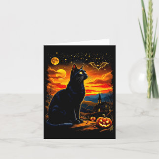 Carte Fête de patch de citrouille d'Halloween de chat no