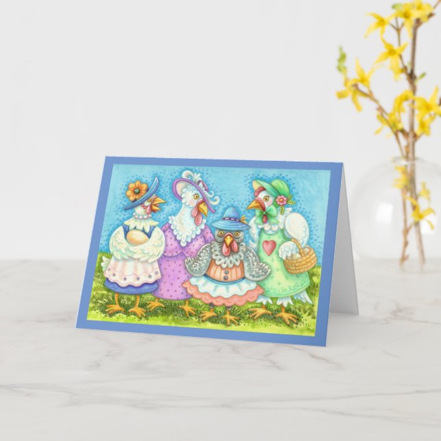 Carte FÊTE DE POULET HEN, PAYS AMATEURS DE FAMILLE Blank (Fleur jaune)