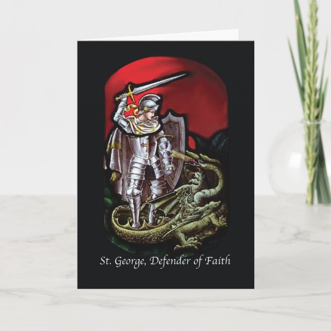 Carte Fête de Saint George Défenseur de la ponte de foi (Devant)