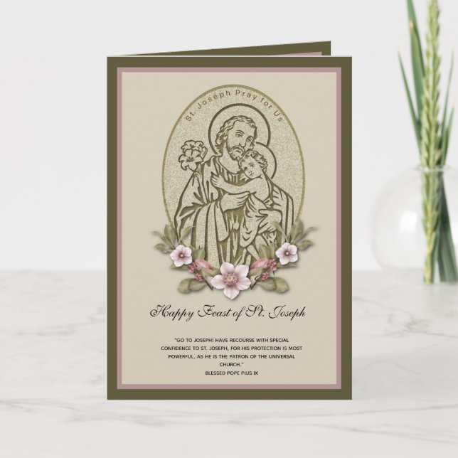 Carte Fête de saint Joseph et de l'enfant Jésus - Floral (Devant)