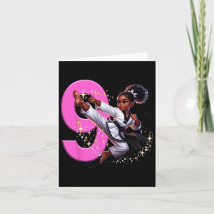 Carte Fête de taekwon pour fille noire de 9 ans