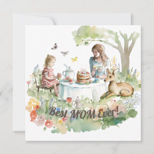 Carte Fête de thé mère fille