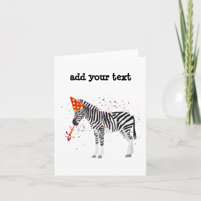 Carte Fête de zèbres - Des animaux font la fête (Devant)