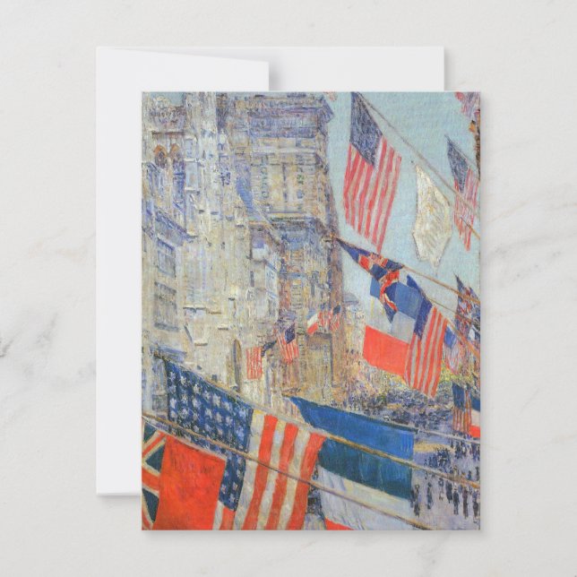 Carte Fête des Alliés, mai 1917 par Childe Hassam, Art V (Devant)