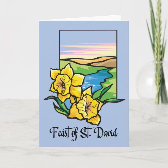 Carte Fête des Daffodiles de Saint-David avec extérieur  (Devant)
