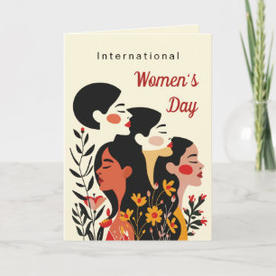 Carte Fête des femmes Florales Cheveux noirs