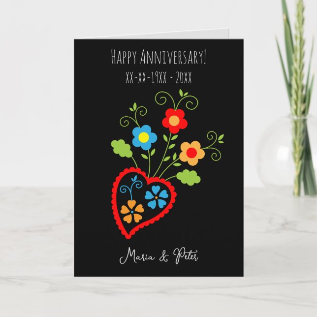 Carte Fête des mariages portugais en fleurs (Devant)