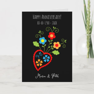 Carte Fête des mariages portugais en fleurs