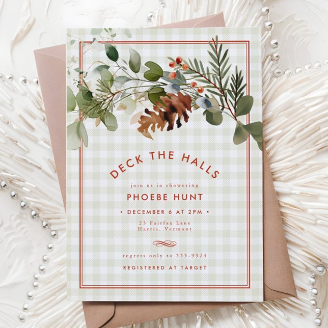 Carte Fête des mariées À feuillage persistant de Noël Ro (Créateur téléchargé)