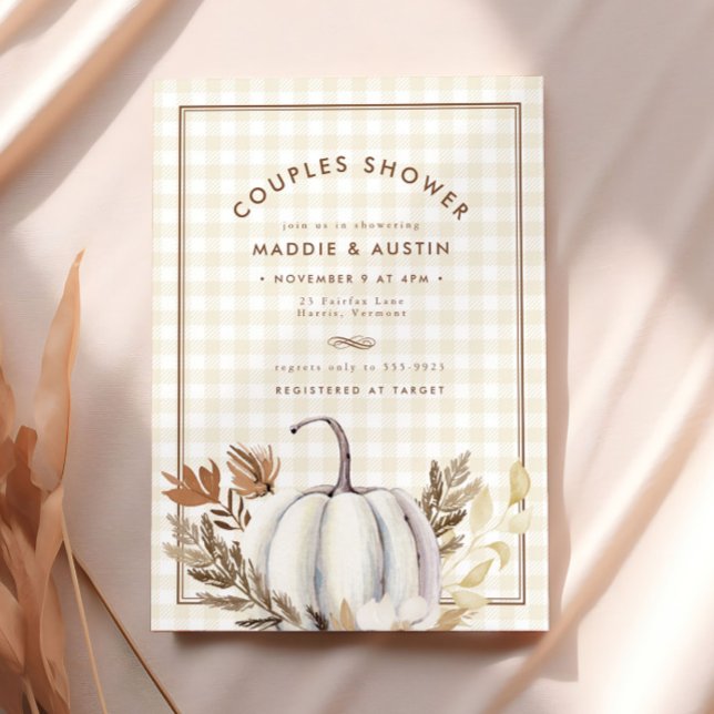 Carte Fête des mariées Couples Citrouilles blancs de aut (Créateur téléchargé)