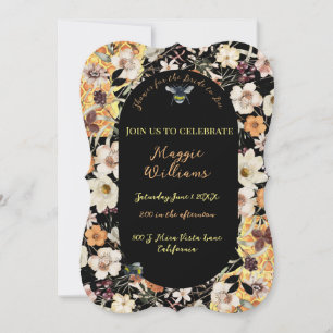 Carte Fête des mariées d'abeilles noires et moody