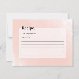Carte Fête des mariées d'aquarelle rose simple Recette