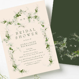 Carte Fête des mariées de couronne de crème Monogramme E