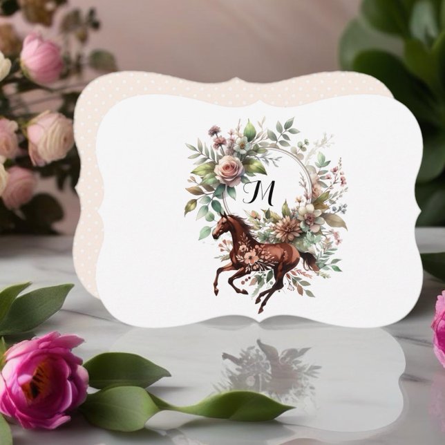 Carte Fête des mariées équestre à cheval Thoroughbred (Personalize this beautiful design!)
