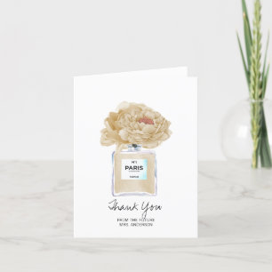 Carte Fête des mariées Merci Champagne Peony