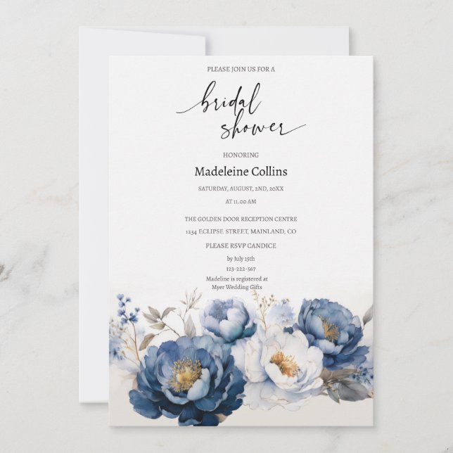 Carte Fête des mariées personnalisée bouquet de pivoine  (Devant)