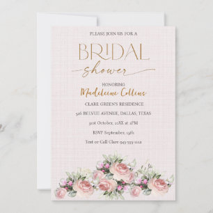 Carte Fête des mariées personnalisée Bouquet Rose Invita
