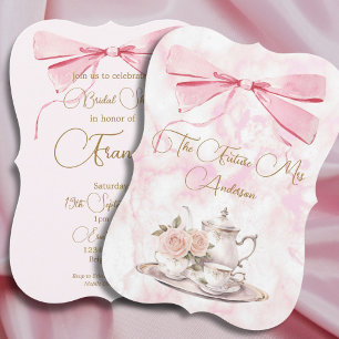 Carte Fête des mariées Regency Party Pink Ribbon Invitat