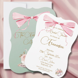 Carte Fête des mariées Regency Party Sage Élégant Invita